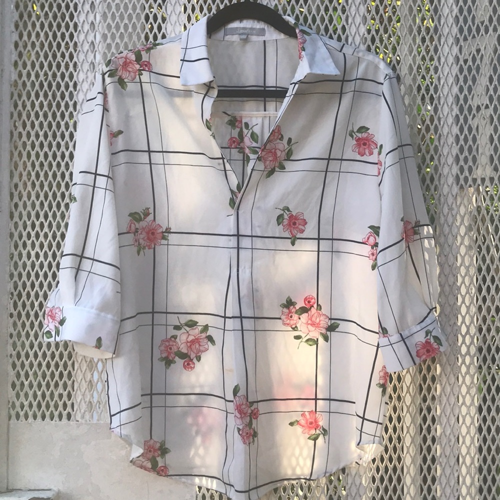 Pink Flowers blouse